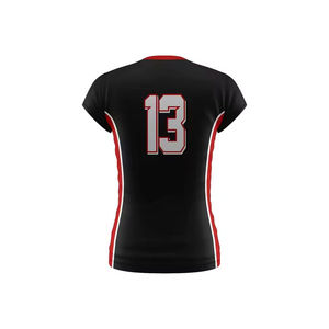 เสื้อวอลเลย์บอลผู้ชายสั่งทำพิเศษ ผ้าโพลีเอสเตอร์ 100% ระบายอากาศ แห้งเร็ว คอวี แขนสั้น เสื้อกีฬาทีม ผู้ผลิต OEM ODM - Product Image 2