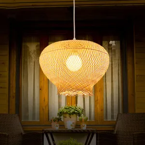 Best-seller Grand lustre en bambou Lampe suspendue zen rustique créative de style sud-est asiatique pour salons de thé d'hôtel - Product Image 4