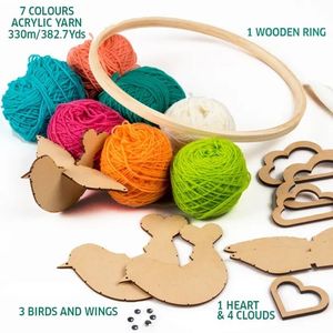 Kit de loisirs créatifs Yarn Birds DIY String Art pour créer des mobiles pour bébés personnalisés - Product Image 4