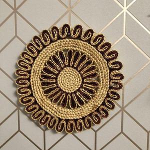 Tapis en jute brodé à la main, tissé jacquard, motif floral, antidérapant et lavable, respectueux de l'environnement, pour usage domestique - Product Image 5