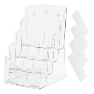 Exhibidor de Folletos Acrílico Transparente de 4 Niveles, 8.5 x 11 Pulgadas, Organizador de Plástico para Folletos - Product Image 5