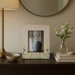 Cadre photo mural fait main avec incrustation de fleurs sauvages, souvenir - Product Image 6