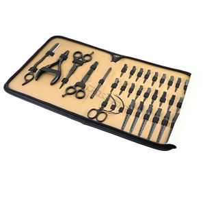 Hair <b>Extension</b> Kit Micro <b>Beading</b> Tool Barber Cutting Scissors Texturizing Shears Curved Needles Pulling Loop and Section Clips - Product Image 1