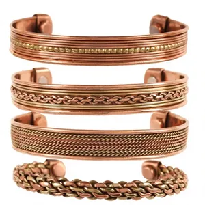 Pure Copper <b>Wire</b> Wrapped Multi Strand Therapy Bracelet Fashionable Metal Jewelry Exquisite Design Multi Layered Cuff - Product Image 5