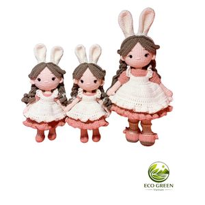 Muñeca de Ganchillo Hecha a Mano, Linda Muñeca Amigurumi Princesa, Juguete de Hilo de Algodón Suave, Regalo para Bebés y Niños, Decoración - Product Image 6