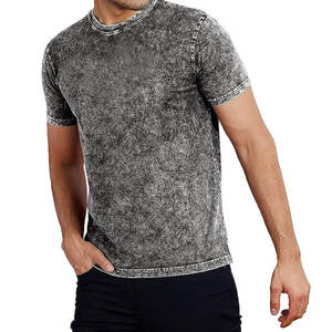 เสื้อยืดผู้ชายผ้าฝ้าย 100% คุณภาพดีที่สุด สไตล์ใหม่ ทรงหลวม ล้างสีแบบแอซิดวอช รับสกรีนโลโก้ เสื้อยืดใส่สบายสำหรับฤดูร้อน เสื้อยืดล้างสีแบบแอซิดวอชสำหรับผู้ชาย - Product Image 1