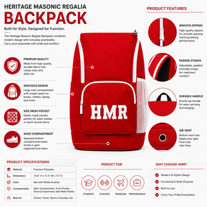 Greek Apparel Heritage Masonic Regalia Masonic Wear Sorority Sports <b>Backpacks</b> School <b>College</b> <b>Backpack</b> Water Resistant <b>Backpack</b> - Product Image 5