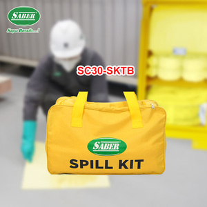 Kit de respuesta a derrames químicos de 30L - Bolsa de transporte resistente, bolsa amarilla para derrames de químicos peligrosos, kit para derrames en laboratorios y fábricas - Product Image 5