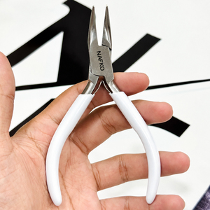 Pince à bec courbé OEM 130 mm, haute performance, en acier inoxydable de qualité supérieure, avec poignée en PVC, pour la fabrication de bijoux et la création de boucles - Product Image 1