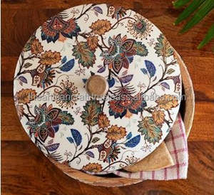 Caja de Madera Esmaltada a Mano para Chapati con Tapa, Estilo Náutico, Artesanía Europea, Recuerdo de Cocina, para Guardar Roti Pulido - Product Image 5