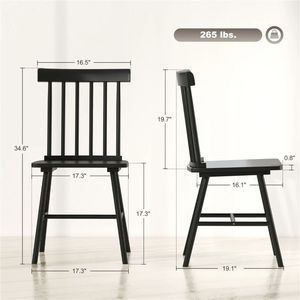 Set di Quattro Sedie da Pranzo in Legno Nero, Poltroncine da Cucina con Seduta Confortevole per Uso Domestico - Product Image 6