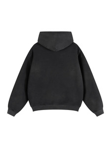 Sudadera con Capucha Unisex Negra, Oversize, con Rayas, de Algodón y Felpa, con Bolsillo Canguro, Estilo Casual Urbano, Transpirable para Invierno - Product Image 2