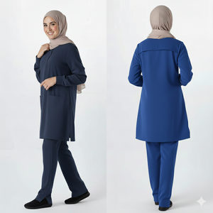 Ensemble de tenue professionnelle musulmane modeste en tissu Spandex/Polyester pour femme, compatible hijab, respirant, confortable et élégant – Le choix parfait - Product Image 1