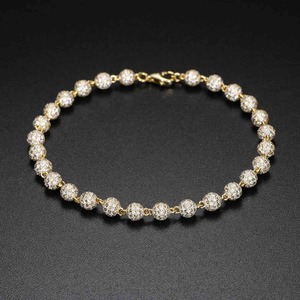 Nueva Pulsera de Eslabones de Plata de Ley 925 Bañada en Rodio con Moissanita Redonda de Corte Brillante y Diamantes VVS - Product Image 1