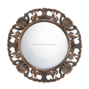 Royal Look Premium Designer miroir mural cadre en fer avec plaqué or indien artisanal mur Arts vanité bassin miroir mural - Product Image 6