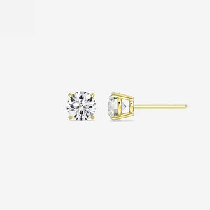 Pendientes de Lujo de 10K con Moissanita de 1 Quilate Corte Brillante VVS2 Color E, Plata de Ley y Oro Amarillo, Clásicos, Finos, Ideales para Regalo - Product Image 6