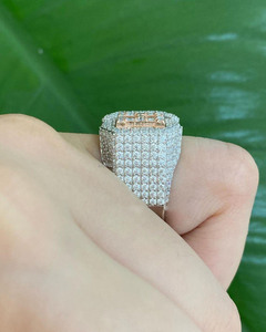 Custom H Letter Moissanite Diamond Hip Hop <b>Ring</b> <b>Iced</b> Initial Letter 925 Sterling Silver Gold Plated Animal Design Men's Champion - Product Image 4