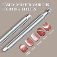 Kit de Nail Art Double Embout Effet Spirale Œil de Chat avec Outils Réutilisables en Alliage Métallique pour Sculpture de Pâte à Modeler et Stylo Magnétique Français