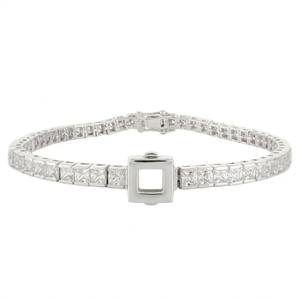 Pulsera de tenis con circonitas de corte Asscher para mujer, de plata de ley 925, estilo clásico, regalo de moda para fiestas - Product Image 2