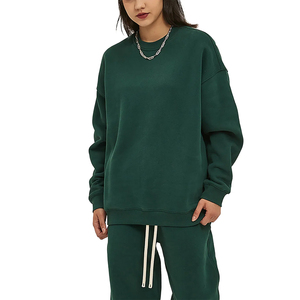 เสื้อสเวตเตอร์คุณภาพสูงแบบยูนิเซ็กซ์ หนัก 400GSM ผ้าฟลีซ สกรีนโลโก้ได้ตามสั่ง เสื้อคอกลมแบบเรียบ - Product Image 5