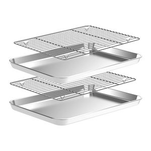 12 Pcs Baking Sheet with <b>Rack</b> Set 6 Pans 6 <b>Racks</b> 16/12.6/10.6 Inch Stainless Steel Cookie Sheet with Wire <b>Cooling</b> <b>Rack</b> Non S - Product Image 2