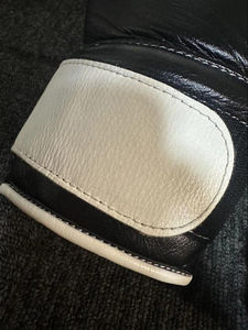 Best Quality Custom Black and White <b>Velcro</b> Winning Boxing Gloves Professional Made of Genuine Leather MMA Customizable Gloves - Product Image 3