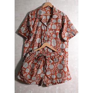 Women’s Cotton Floral <b>PJ</b> <b>Set</b> <b>Sexy</b> Summer Short Sleeve Sleepwear Soft Comfy Loungewear - Product Image 1