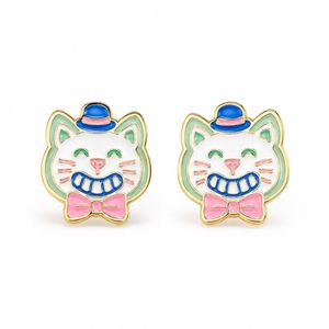 Fashion Enamel Designer Inspired <b>Cat</b> Earring Cute Kitten Single Stud Earring for Girls - Product Image 4