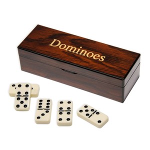 Juego de Dominó de Madera Natural de Lujo en Caja de Madera, Puntos de Colores Impresos Personalizados, Juego de Mesa de Madera Tradicional para Adultos, Regalo - Product Image 4