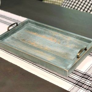 Plateau de service en bois moderne de haute qualité, écologique, pour collations, thé, boissons, petit-déjeuner, vaisselle de cuisine, style tribal, qualité commerciale - Product Image 2