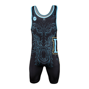 Combinaison de lutte unisexe professionnelle, coupe compressive, tenue d'entraînement, sport de gym, respirante, évacuant l'humidité, spandex/polyester - Product Image 6