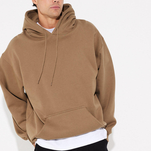 Sudadera con capucha de forro polar grueso, corte holgado, estilo urbano, rica en algodón, tipo jersey, personalizable con etiqueta privada, lisa - Product Image 3