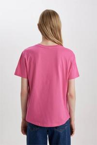 เสื้อยืดคอกลมสีชมพู แขนสั้น สกรีนโลโก้ได้ ผลิตจากผ้าฝ้ายผสม เป็นมิตรต่อสิ่งแวดล้อม ไม่เป็นขุย - Product Image 2
