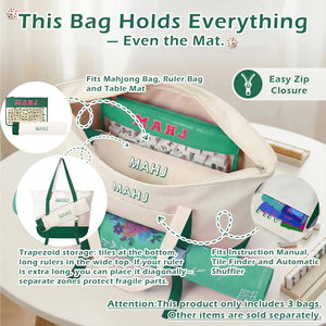 Empty <b>Mahjong</b> Tile Bags <b>Set</b> for American Tiles and Racks,Canvas Tote Bag with Mat Holder Accessories Organizer,Portable <b>Mahjong</b> - Product Image 4