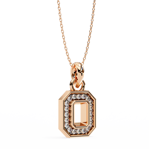 Diamond <b>Initial</b> O Pendant <b>Necklace</b> With Elegant Letter Design And Brilliant Details For Personalized Fine Jewelry Style - Product Image 2
