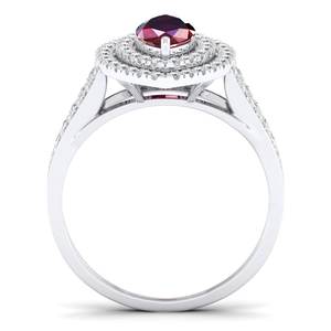 Bague en or massif 14 carats sertie de rubis et de diamants, fabrication artisanale REYES, OEM ODM, bijoux fins sur mesure pour femmes, création de bijoux de mariage. - Product Image 4