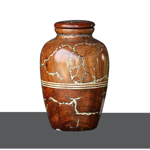 Handcrafted Solid Wooden <b>Pet</b> Urn For Ashes with Blue Resin Inlay Paw Prints Elegant Cremation <b>Memorial</b> <b>Box</b> For Dogs And Cats - Product Image 4