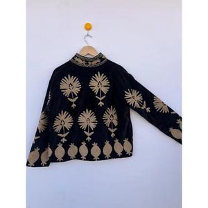Handmade Knitted Embroidered Suzani Velvet Cotton Eco-Friendly Winter Autumn Women's Chic Reversible Coat Gift for Her <b>Duster</b> - Product Image 3
