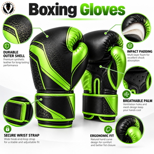 Training Boxing <b>Gloves</b> Cushioned <b>Knuckle</b> Area Adjustable Hook Loop Wrist Strap Ergonomic Shape PU/Leather Material for Punching - Product Image 6