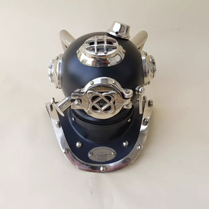 Casque de plongée vintage nautique US Navy Deep See avec base Casque de plongée de bureau décoratif noir/nickel avec logo personnalisé - Product Image 4