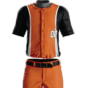 Ensemble uniforme de baseball personnalisé en polyester à sublimation intégrale - Maillot bleu marine et vert fluo avec pantalon - Product Image 5