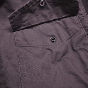 Chaqueta de Lona para Hombre a la Moda, Color Morado Oscuro, Cuello Camisero, Cierre de Cremallera Frontal, Servicio OEM Personalizado, Transpirable - Product Image 3