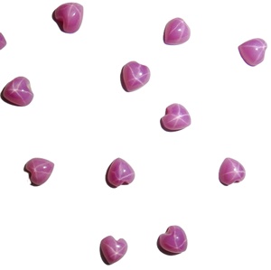 Rubis étoilé taille cœur 4x4 mm 1,5 carat, cabochon opaque poli créé en laboratoire avec effet étoile à 6 branches pour la fabrication de bijoux - Product Image 6