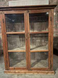 Wooden Display Cabinet Solid Wood <b>Storage</b> <b>Cupboard</b> Glass Door Unit for Dining Room <b>Kitchen</b> Home Furniture Decor - Product Image 5