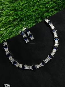 Classic American Ethnic Diamond Bridal Jewelry <b>Set</b> Two-Piece <b>Necklace</b> <b>and</b> <b>Earrings</b> for Wedding <b>and</b> Party Fashionable Style - Product Image 2