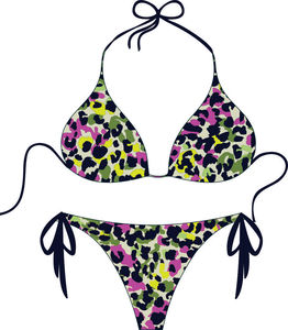 Conjunto de Bikini de Dos Piezas con Cuello Halter para Mujer, Tallas Grandes, Personalizado, con Lazos Laterales, 100% Poliéster Elástico, Marca Privada OEM - Product Image 2