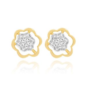 Yellow Gold Lab Grown <b>Diamond</b> Heart Drop <b>Dangle</b> <b>Earrings</b> - Product Image 4