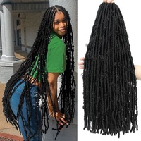 Extensions de cheveux synthétiques tressées en gros, 36 pouces, style Butterfly Locs, Faux Locs, pour crochet, double trame, pré-bouclées