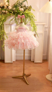 Vestido Maxi de Lujo para Niñas, Estilo Princesa, con Cuello Halter, Tafetán y Malla en Capas, Ecológico, Marca Bao Tran, para Todas las Temporadas, Precio Razonable - Product Image 3