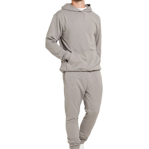 New Design Custom Logo Grey Hoodie & Straight Leg <b>Joggers</b> <b>Men</b> Tracksuit Cotton Fleece <b>Baggy</b> Jogging Suit - Product Image 1
